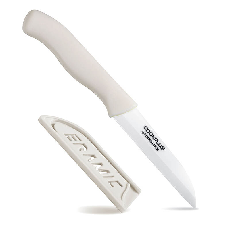 Bộ Dao Nhà Bếp 4 món LocknLock Cookplus Bằng Sứ (Dao Cắt, Dao Bào, Thớt, Nắp Đậy) - Màu Trắng - CKK503WHT, , large image number null